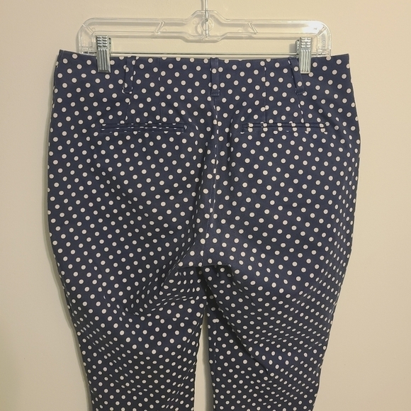 Boden | Women's Navy Polka Dot Print Chelsea Career Cropped Pants (US Size 8P) - Picture 12 of 15